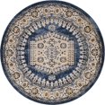 thumbnail image 1 of Unique Loom Tapis Vintage Géométrique Utopie 4' x 4' Rond Bleu Marine/beige, 1 of 2
