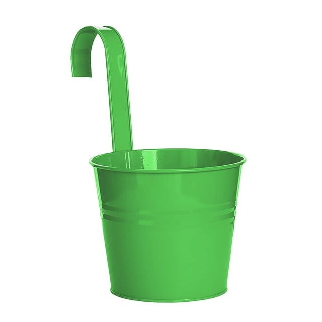 Vaidha Color Flower Bucket Tin Hanging Bucket Green Plant Flower Container Home Balcony Hanging Bucket