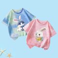thumbnail image 2 of Jamicy Chemises de Bain pour Filles Cadeau pour Enfants Hauts Mignons pour Filles 2 Pcs Manches Courtes T-Shirts d'Été Mode T-Shirts Graphiques Col Rond Pull Tee, 2 of 3