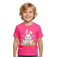 thumbnail image 1 of MIASHUI T-Shirts Graphiques de Pâques pour Garçons Doux Décontractés à Manches Courtes Hauts Colorés pour Enfants Rose Vif, 3-4 Ans, 1 of 4