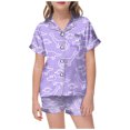 thumbnail image 2 of WEAIXIMIUNG Ensemble de Vêtements de Maison Peints à la Main pour Enfants, Pyjama à Colorier pour Fille, 140, 2 of 5