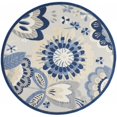 thumbnail image 1 of HomeRoots 385115 Tapis Rond de 8 Pi Bleu et Gris pour l'Intérieur et l'Extérieur, 1 of 1