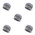 thumbnail image 2 of kurtrusly Tuque Bonnet Hijab Pré-Noué Foulard Turban Coloré Bandeau Réglable Protection des Oreilles Bandeau Accessoires Bonnet Rayé Bleu Ensemble de 5, 2 of 6