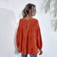 thumbnail image 3 of Babysbule Liquidation Haut d'Été pour Femmes Blouse à Manches Longues Lanterne à Col Rond pour Femmes Hauts, 3 of 8