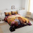 thumbnail image 3 of Erosebridal Kitten Dog Bedding Toddler Comforter Set, Pet Lover Down Comforter, Rustic Floral Decor, Reversible 2 Pieces, 3 of 7