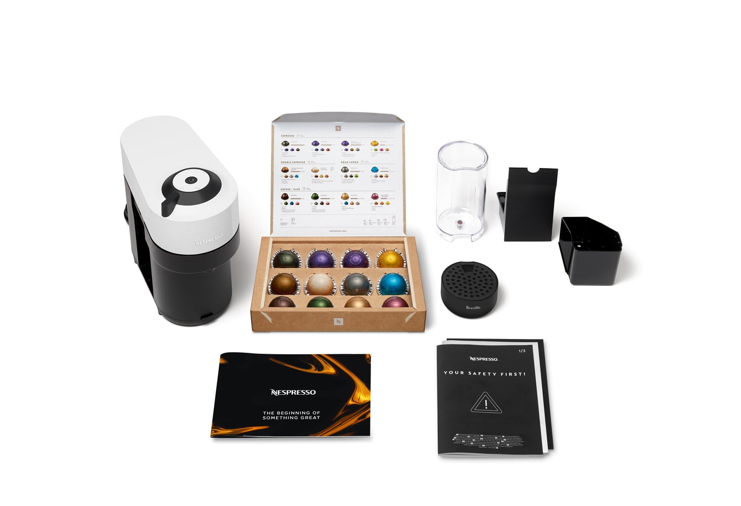 Nespresso Vertuo Pop Coffee and Espresso Machine Coconut White by Breville 6 Coffee Sizes