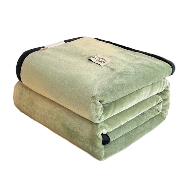 Matoen12 Solid Color Flannel Blankets for All Season, Polyester Soft Throw Blanket Lightweight Air Conditioning Quilt for Nap Sleep, Modern Style Home Decor Ideal for Gift, 40"x55", 1PC, Green