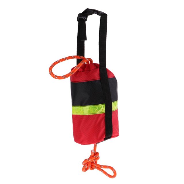 Langgg Safety Throw Bags Rescue Kayaking Reflective Throw Throw Bags Line Rope Lightweight 31 Meters Reflective Rope Red Black Bag
