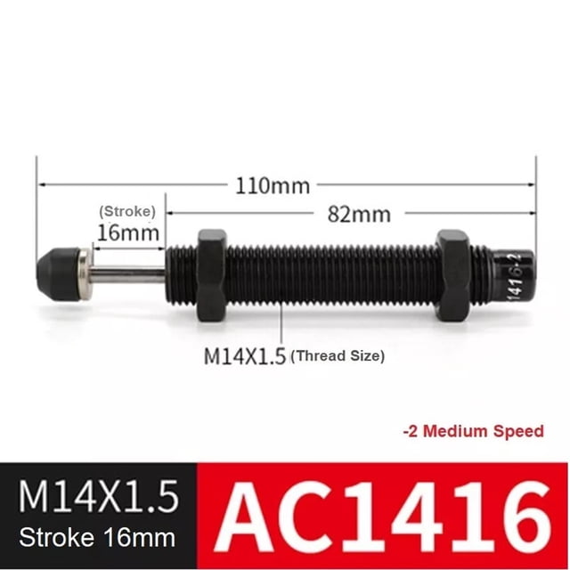 Bgsha Hydraulic Shock Absorber Hydraulic Buffer Damper Hydraulic Damper Oil Pressure Buffer Damper Cylinder Spring Adjustable AC0806/2020/1008 Accessories