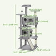 thumbnail image 3 of PawHut 54" Cat Tree Tower with Scratching Posts, Cat Condos, Light Grey, 3 of 10