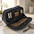 thumbnail image 3 of Equate Beauty Cosmetic Bag - Quilted Triangle Upright Double Zip Case, 3 of 7