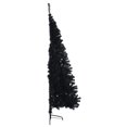 thumbnail image 3 of vidaXL Artificial Half Christmas Tree with Stand Black 180 cm PVC, 3 of 5