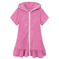 thumbnail image 2 of EnJoCho Fillette Tout-Petit Petite Fille Cache-Maillot de Bain en Éponge à Fermeture Éclair à Capuche Plage Maillot de Bain Paréos Fermeture Éclair Robe de Plage, 2 of 4