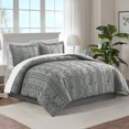 thumbnail image 1 of JML 3 Piece Tufted Comforter Set King,1 Comforter,2 Pillowcases, Geometric Design, Grey, 1 of 5