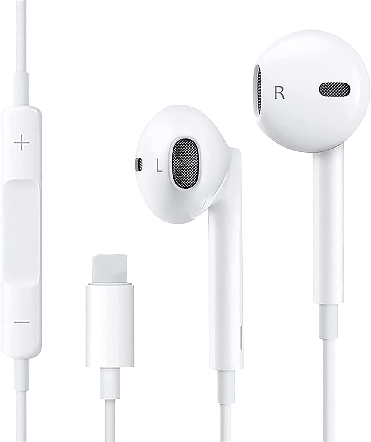 SURJDE in-Ear Headphones for iPhone, Wired Earbuds Headphones with Microphone Compatible with iPhone 13/13 Pro Max/13 Pro/12/12 Pro Max/12 Pro/12 Mini/11/SE/XS/XS Max/X/XR/8/7 Plus White