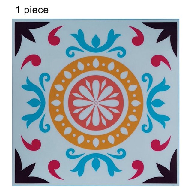 yeacher Self-Adhesive PVC Tile Stickers, Waterproof & Oil-Resistant, 20x20cm, Easy Peel & Stick, Removable Kitchen Decor, 1 Piece, Model 201012