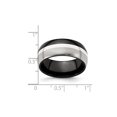 thumbnail image 3 of Bague Alliance pour Homme en Titane Bombé Bicolore (9 mm), 3 of 4