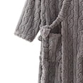 thumbnail image 4 of Timegard Bathrobe for Women Fuzzy Button down V Neck Robe Fleece Warm Long Sleeve Pajamas with Pockets, 4 of 5