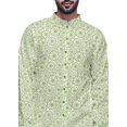 thumbnail image 4 of Atasi Kurta Asymétrique à Boutons pour Hommes Chemise Imprimée Mandarin à Manches Longues, 4 of 5