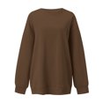 thumbnail image 4 of Aboser Chandails à Col Rond pour Femmes, Coupe Ample, Décontractés, Unis, Chandail à Enfiler, Ample, Doux, Manches Longues, Blouse, Hauts, Tenues d'Automne 2024, 4 of 4