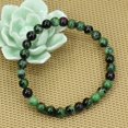 thumbnail image 3 of Angelstones Natural Ruby In Zoisite 6mm Round Beads Stretch Bracelet 7" Unisex, 3 of 5