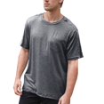 thumbnail image 1 of Kcodviy Men's Back Shoulder Shirt Transfer Paper for T Shirts Recovery Can Tear Short Men T Shirts Designer Slim Fit Sleeve Full Open Side Custom T Shirts Button Dialysis Chemotherapy Clothing, 1 of 6