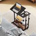 thumbnail image 2 of Costway Bureau Debout Mobile avec Plateau Inclinable Étagères de Rangement Roues pour Salon Gris, 2 of 10
