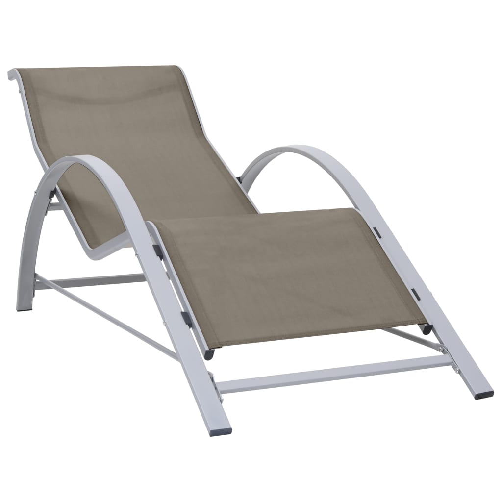 vidaXL Chaise Longue Textilène et Aluminium Taupe