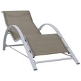 thumbnail image 1 of vidaXL Chaise Longue Textilène et Aluminium Taupe, 1 of 5
