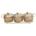 thumbnail image 1 of veasfak Food Storage Organizer Plate Multipurpose with Holder Serving Container Nut Tray Brown 3 Bowls, 1 of 9