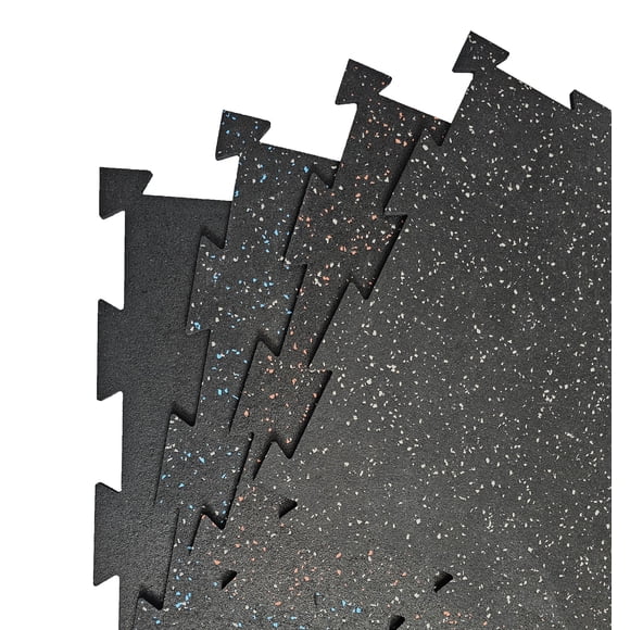 Rubber King Grey 6mm 19"x19" Recycled Rubber Tiles, 10 Pieces