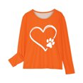 thumbnail image 4 of RXIRUCGD Chemises à Manches Longues pour Filles, Col Rond Mignon, Blouses Décontractées Élégantes (Orange, Taille : 7 Ans), 4 of 5