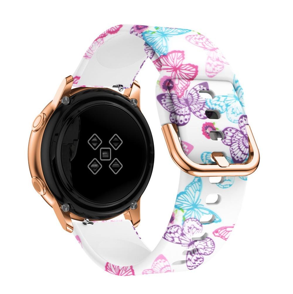 ALMNVO (Single pack 3pack) 20mm Compatible with Galaxy Watch 5 4 40/44mm Watch 5 Pro 45mm Samsung Galaxy Watch 4 Classic 42/46mm Galaxy Watch Active 2/3 Flower Silicone Pattern Replacement Strap