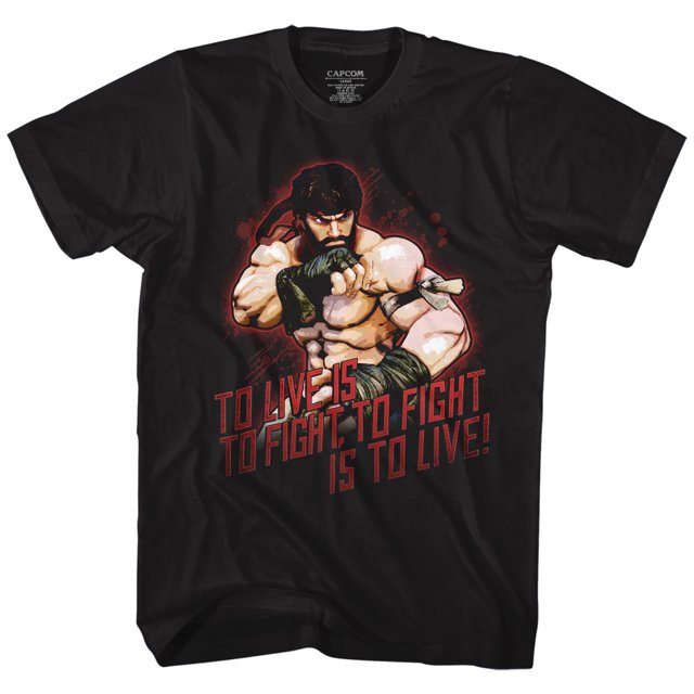 Street Fighter Video Martial Arts Arcade Game To Live To Fight Adult T-Shirt Tee