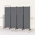 thumbnail image 3 of Outsunny Room Divider with Wheels, 5.6ft Folding Privacy Screen, Dark Grey, 3 of 10