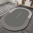 thumbnail image 2 of GROWTH TANK Super Absorbent Bathroom Rug Quick Dry Washable Diatomite Easy to Clean Bath Mat Oval Gray L, 2 of 7