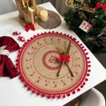 thumbnail image 1 of Aodebiao Napperon Rond Tissé Festif Tapis de Table des Fêtes Résistant à la Chaleur Facile à Nettoyer Réutilisable Décoration de Souper de Noël Fête Cuisine Salle à Manger Protection, 1 of 6