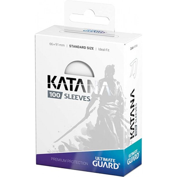 White) - Ultimate Guard Katana Sleeves Standard Size White (100