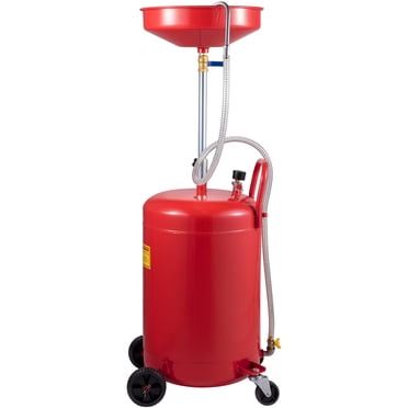 KFFKFF 20 Gallon Mobile Oil Drain Tank, Air-Powered Drainer for Oil Change, Oil Drainage Container, Fluid Fuel Transfer with Adjustable Funnel Height,Equipped with Wheels for Convenient Oil Disposal