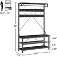 thumbnail image 4 of Bingirl Coat Rack Shoe Bench Industrial Hall Tree Storage Bench for Entryway with 8 Hooks, Grey 39.9inchx15.7inchx72inch, 4 of 7