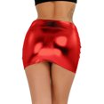thumbnail image 4 of zdhoor Robe Crayon Moulante Mini Extensible en Cuir Verni PVC pour Femme Rouge Taille Unique, 4 of 6