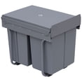 thumbnail image 1 of HOMCOM 10.6 Gal Pull Out Trash Can, Kitchen Garbage Bin with 3 Compartments, 1 of 10