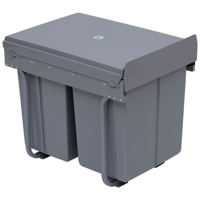 HOMCOM 10.6 Gal Pull Out Trash Can, Kitchen Garbage Bin with 3 Compartments