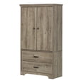 thumbnail image 2 of South Shore Versa 2-Door Armoire with Drawers, in Weathered Oak, 2 of 11