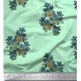 thumbnail image 1 of Soimoi Rayon Crepe Fabric Leaves & Floral Block Decor Fabric Printed Yard 46 Inch Wide, 1 of 3