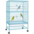 thumbnail image 1 of PawHut 52" Steel Bird Cage with Rolling Stand, Light Blue, 1 of 10