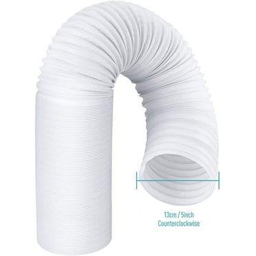 Finydr Exhaust Hose for Portable Air Conditioner, 5" Diameter Counterclockwise Thread, Replacement for 5" Portable AC Vent Hose, Universal AC Tube for Midea, LG, Whynter, Black+Decker, Haier