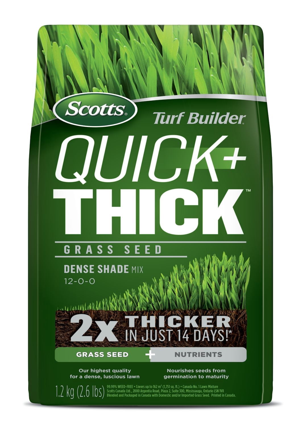 Scotts Turf Builder Quick + Thick Grass Seed Dense Shade - Walmart.ca