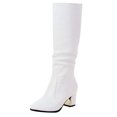 thumbnail image 2 of LSLJS Bottes à Talons Hauts Décontractées d'Hiver pour Femmes, Bout Rond Uni, Bottes Mi-Mollet pour Femmes, Bottes pour Femmes, 2 of 9