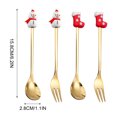 thumbnail image 3 of XZNGL Christmas Gift Sets for Family 4Pcs Stainless Steel Christmas Spoon Gift Set Dessert Spoon Fork Coffee Spoon Christmas Pendant Spoon Tableware Set Christmas Tea Gift Set, 3 of 7